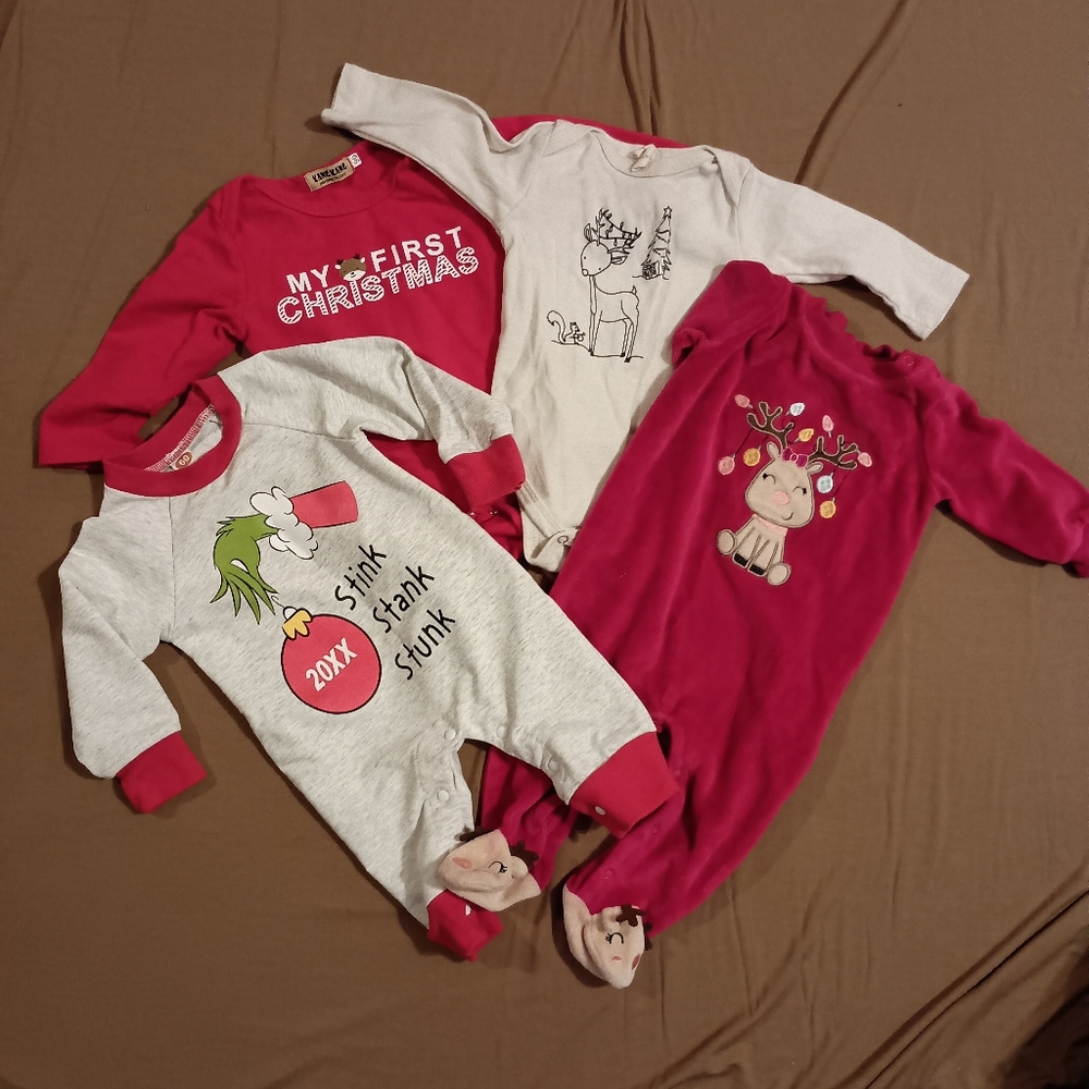 4pc‎ Baby Christmas Sleeper Bundle